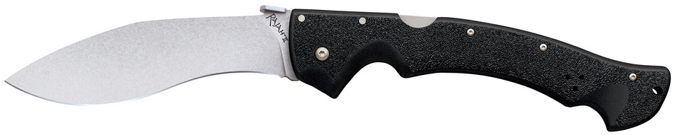 Cold Steel Rajah II CS-62JL 6" Folding Plain Stone Washed AUS-10A SS Blade Black Griv-Ex Handle Tri-Ad Lock