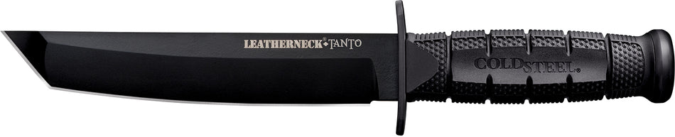 Cold Steel CS-39LSFCT Leatherneck Tanto 7" Fixed D2 Steel Blade Black Checkered Kray-Ex Handle Double Quillon Guard