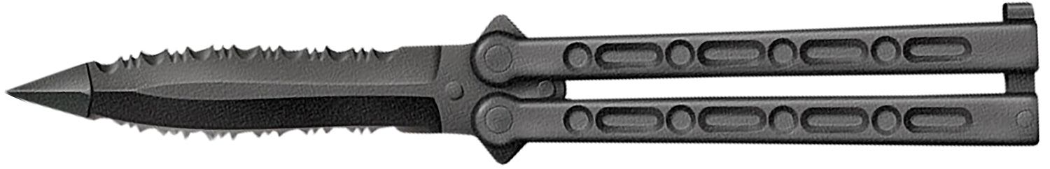 Cold Steel CS-92EAA FGX Balisong 5" Folding Part-Serrated Black Griv-Ex Blade & Griv-Ex Handle