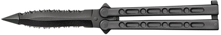 Cold Steel CS-92EAA FGX Balisong 5" Folding Part-Serrated Black Griv-Ex Blade & Griv-Ex Handle