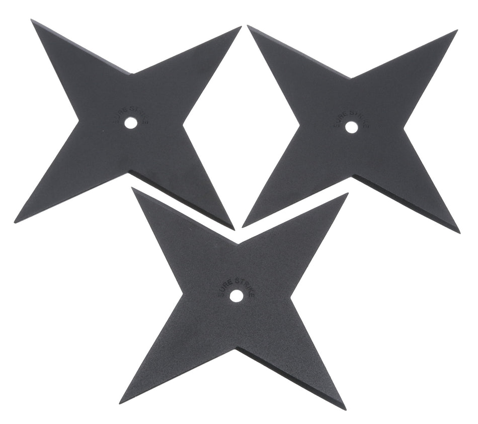 Cold Steel CS80SSC3Z Sure Strike Light 3-Point Carbon Steel Shuriken Black Epoxy Coated Finish