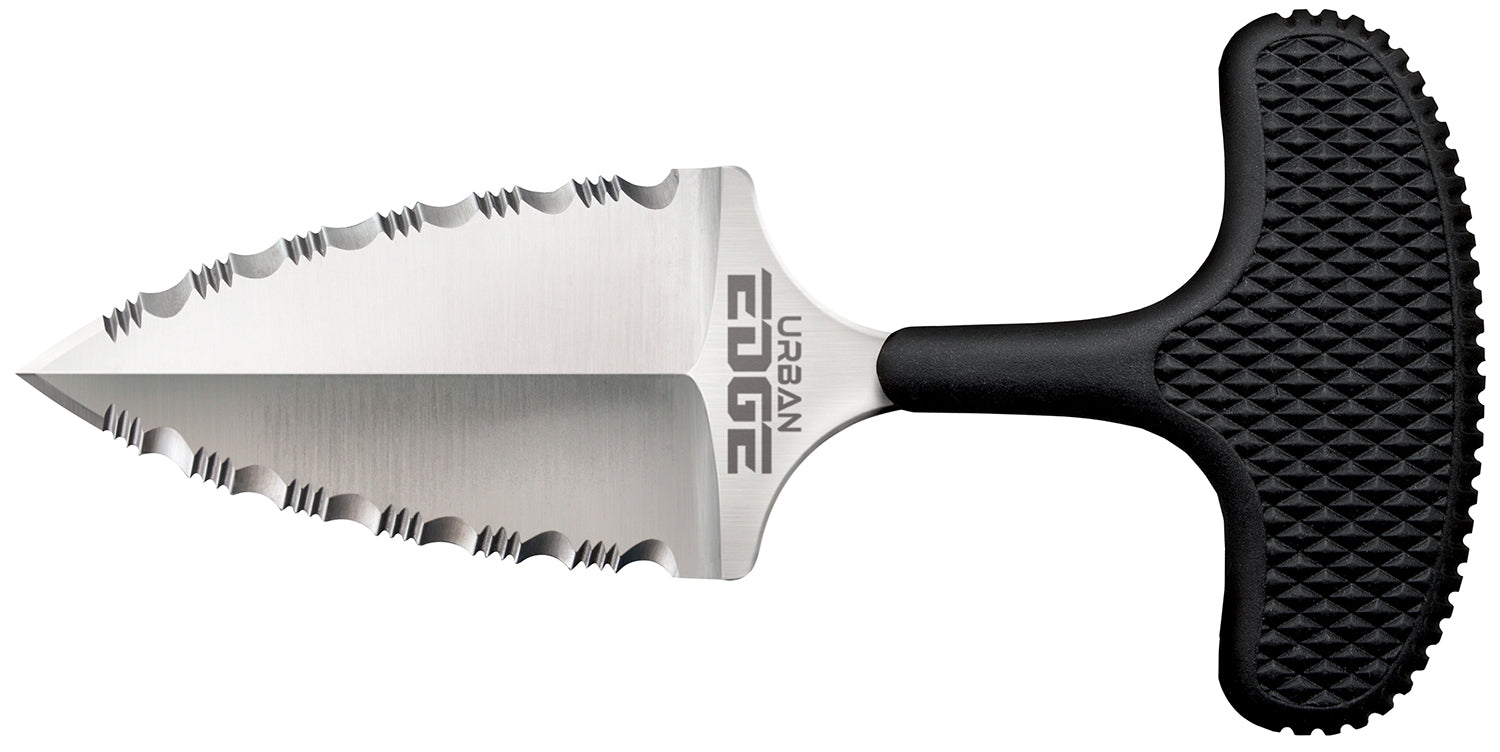 Cold Steel Urban Edge Fixed Blade 2.50" Serrated Stone Washed AUS-8A SS Black Textured Kray-Ex Handle