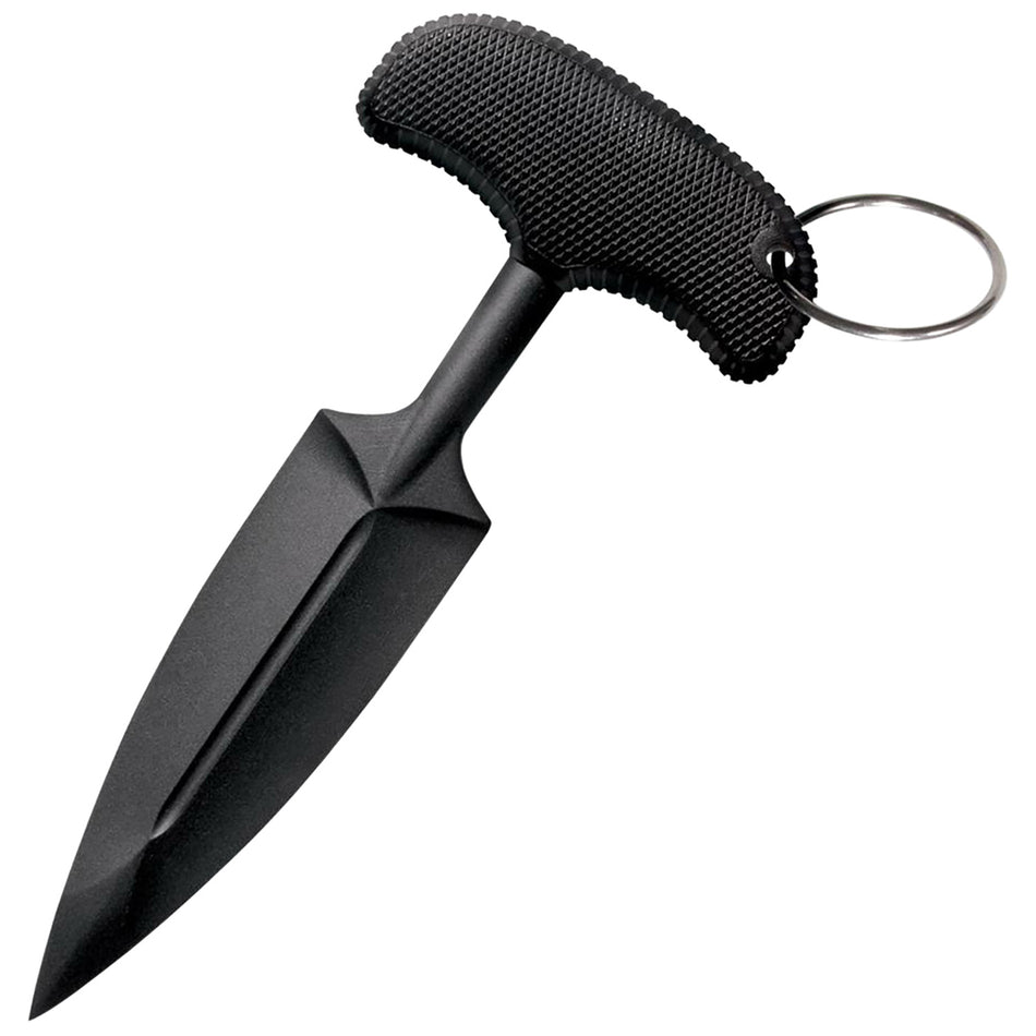 Cold Steel FGX Push Blade I 3.50" Fixed Plain Black Griv-Ex Blade with Overmolded Kray-Ex Handle