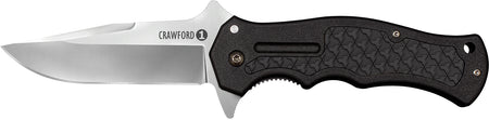 Cold Steel Crawford 1 Folding Knife 3.50" Clip Point Plain 4034 SS Blade Black GRN Handle with Pocket Clip