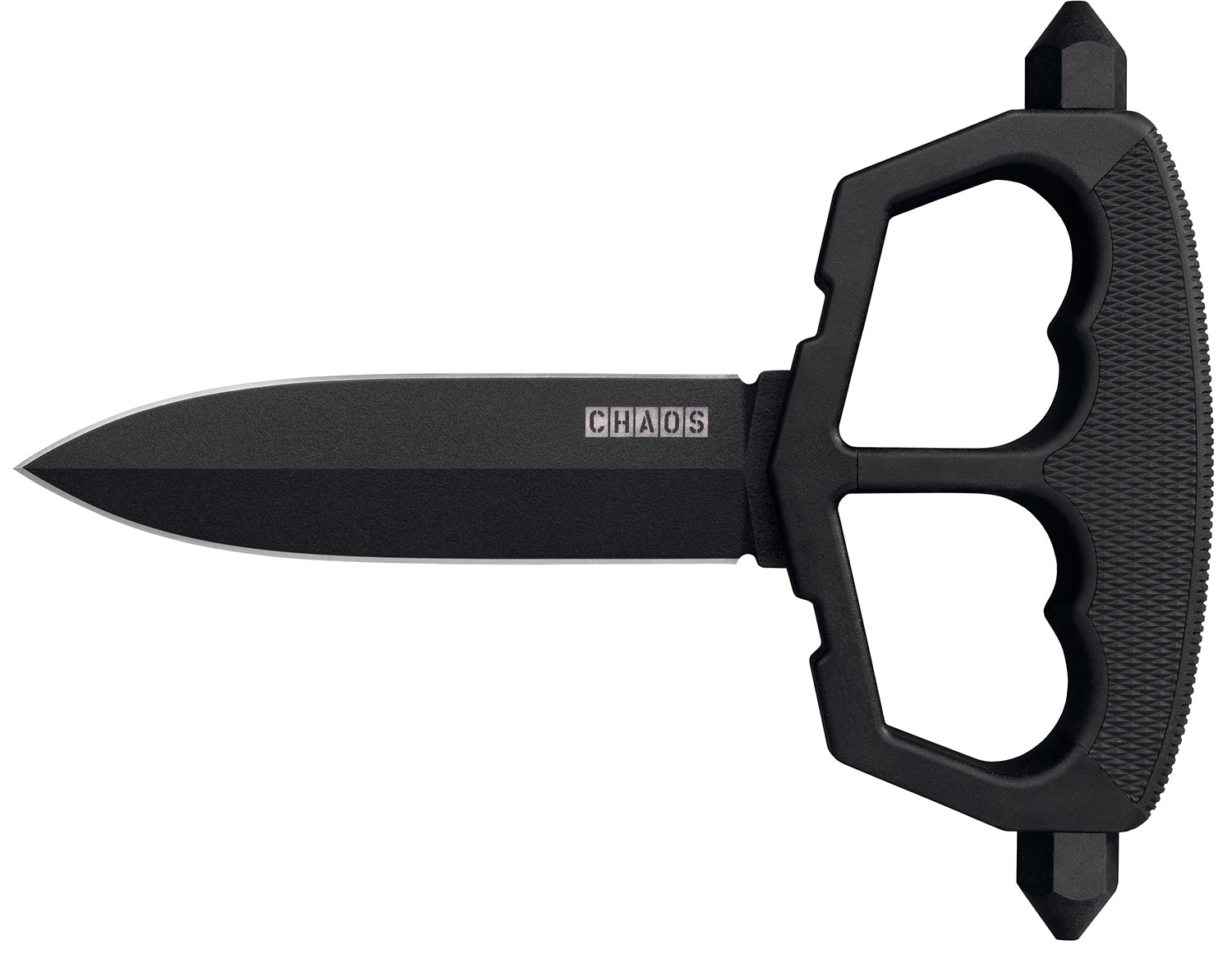 Cold Steel Chaos Push Knife 5" Fixed Blade Black Matte SK-5 Steel D-Guard Griv-Ex Overmold Kray-Ex Handle Includes Sheath