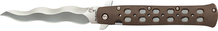 Cold Steel Ti-Lite 4" Folding Plain Kris AUS-10A SS Blade Flat Dark Earth Colored Griv-Ex Handle