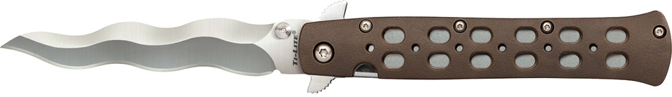 Cold Steel Ti-Lite 4" Folding Plain Kris AUS-10A SS Blade Flat Dark Earth Colored Griv-Ex Handle