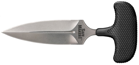 Cold Steel CS12DBST Safe Maker I 4.5" Fixed Plain Spear Point AUS-8A Stone Washed Blade Black Kray-Ex Handle and Secure-Ex Sheath
