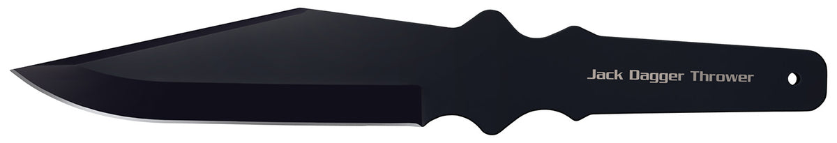 Cold Steel CS80TJDZ Jack Dagger Thrower 7.5" Fixed Plain Black 1050 High Carbon Steel Clip Point Blade