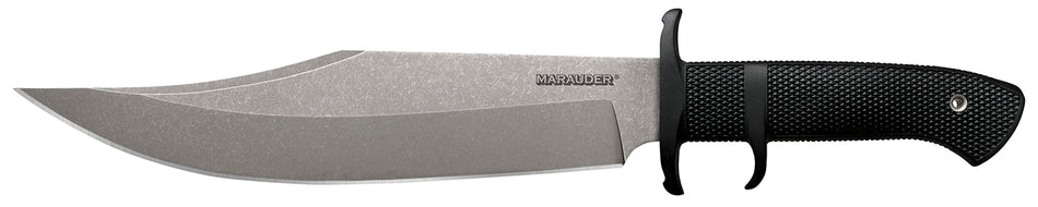 Cold Steel CS39LSWBA Marauder 9" Fixed Plain Bowie AUS-8A Stone Washed Blade Black Kray-Ex Handle with Secure-Ex Sheath