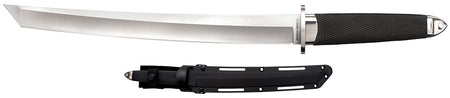 Cold Steel CS35AE Magnum Tanto XII 12" Fixed Plain Tanto VG-10 San Mai Satin Finish Blade Black Textured Kray-Ex Handle with Secure-Ex Sheath
