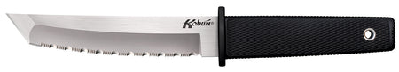 Cold Steel CS17TS Kobun 5.5" Fixed Serrated Tanto AUS-8A SS Blade Black Checkered Kray-Ex Handle Lightweight Profile with Sheath