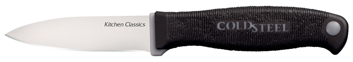 Cold Steel CS59KSPZ Kitchen Classics Paring Knife 3" Fixed Plain 4116 Cryo Stainless Steel Blade Food-Safe Black Kray-Ex Handle