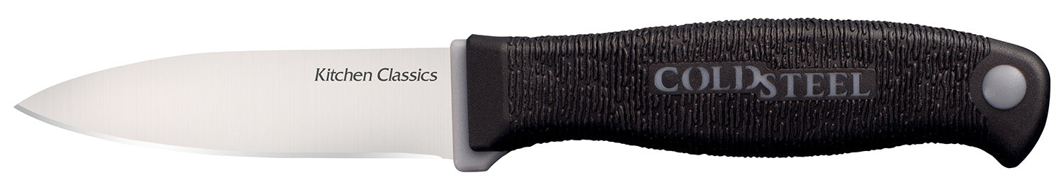 Cold Steel CS59KSPZ Kitchen Classics Paring Knife 3" Fixed Plain 4116 Cryo Stainless Steel Blade Food-Safe Black Kray-Ex Handle