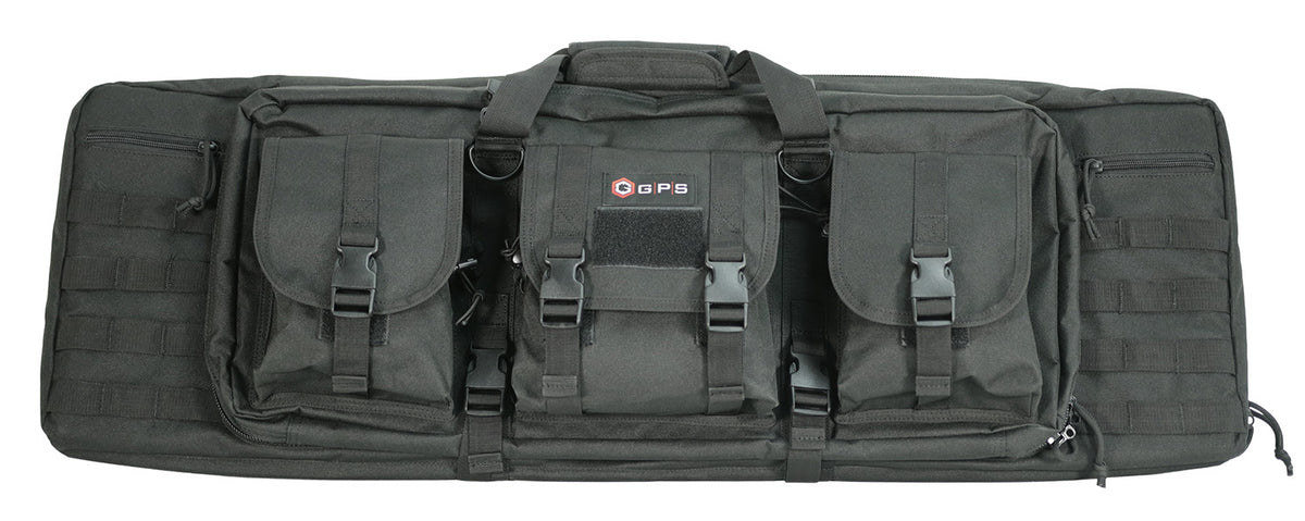 GPS Bags DRC36 36-Inch Black Double Rifle Case 600D Polyester Padded Pistol Sleeves and MOLLE Webbing