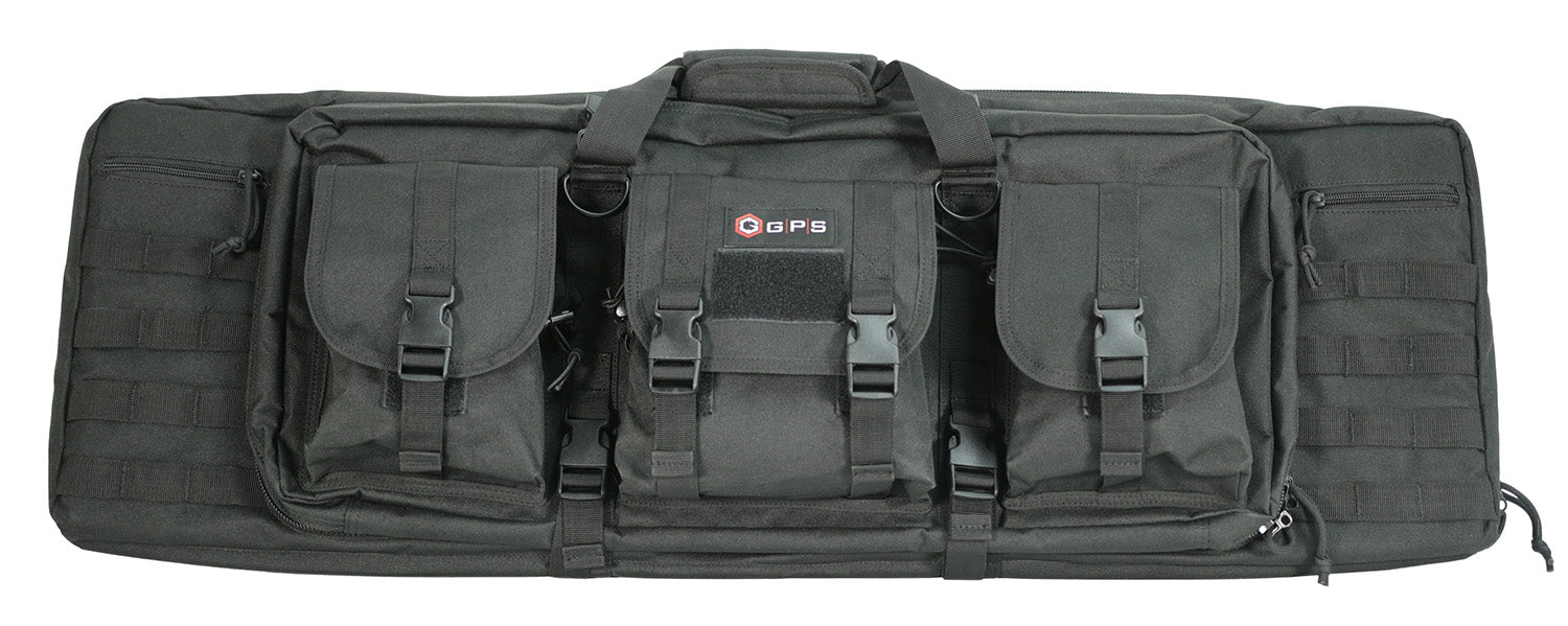GPS Bags DRC36 36-Inch Black Double Rifle Case 600D Polyester Padded Pistol Sleeves and MOLLE Webbing