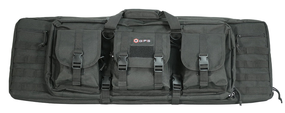 GPS Bags DRC36 36-Inch Black Double Rifle Case 600D Polyester Padded Pistol Sleeves and MOLLE Webbing
