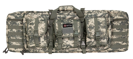 GPS Bags DRC36ACU A-TACS AU 36-Inch Double Rifle Case 600D Polyester with Padded Pistol Pockets and MOLLE