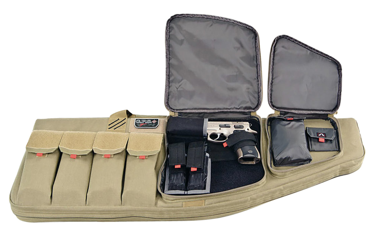 GPS Bags T30ART 30-Inch Tan 1000D Polyester Tactical AR Rifle Case with Handgun Retention and Mag Pouches