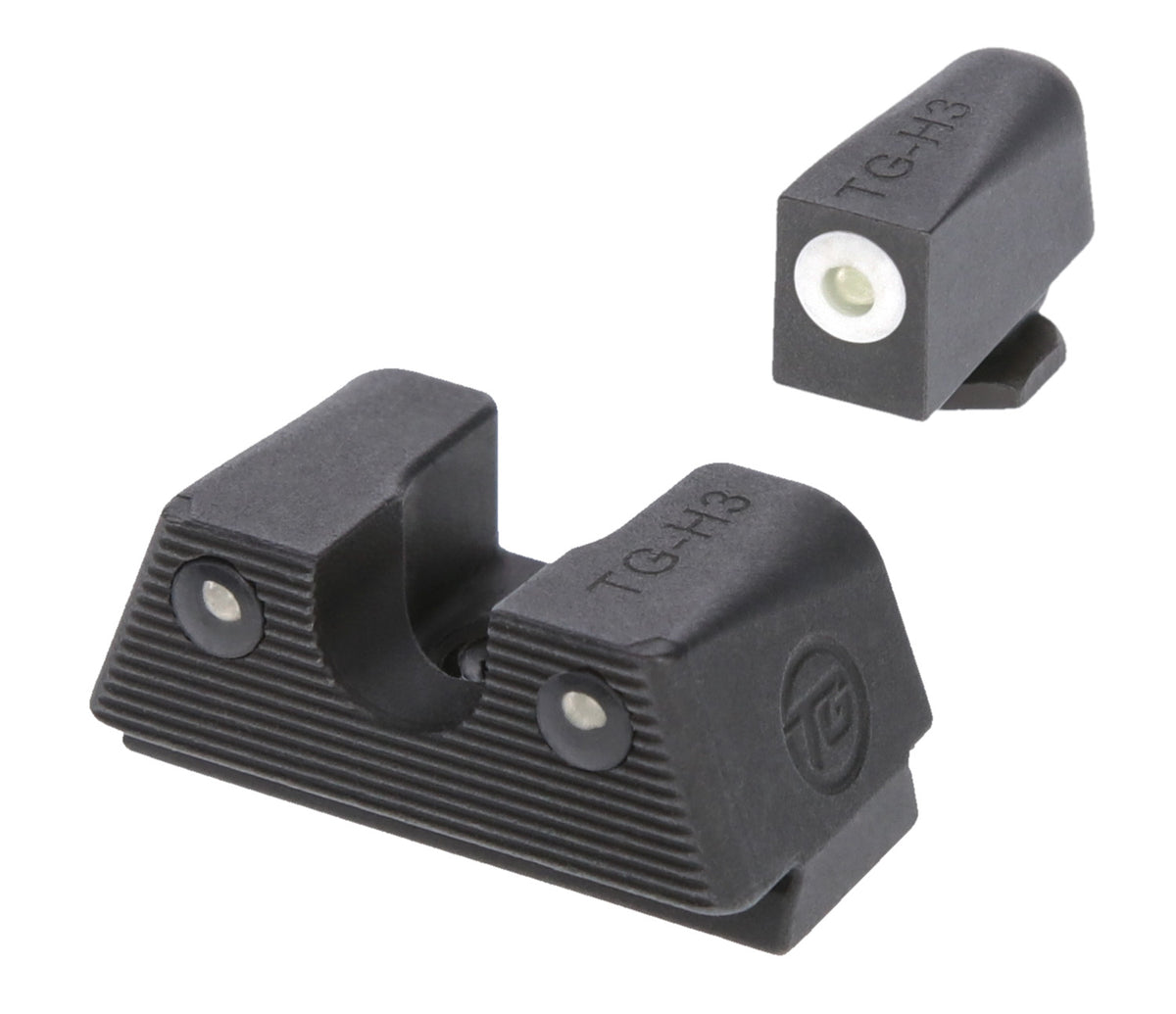 TruGlo Tritium X Low White Outline Front Post Dovetail Rear Night Sight Set for Standard Glock Models