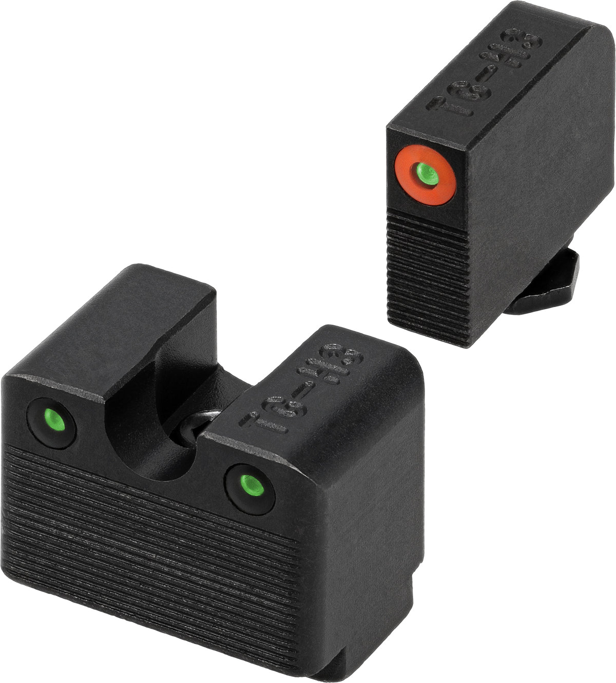 TruGlo Tritium Pro Black Green Tritium White Outline Front Sight Green Rear Sight Set