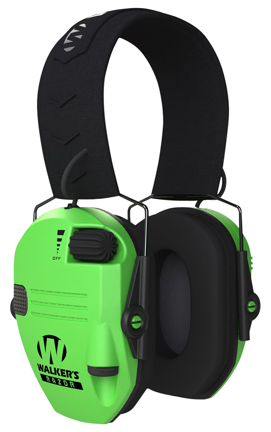 Walker's 23 dB Razor Slim Electronic Hearing Muff Over the Head Hi-Viz Green/Black