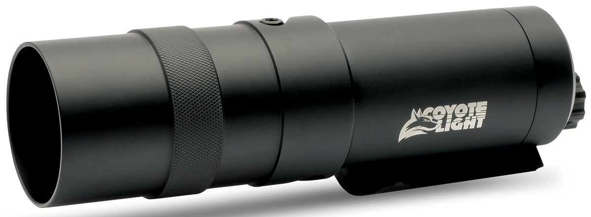 Coyote Light HMECLW White Matte Black LED Predator Hunting Light Variable Focus with Gun Rail Mount