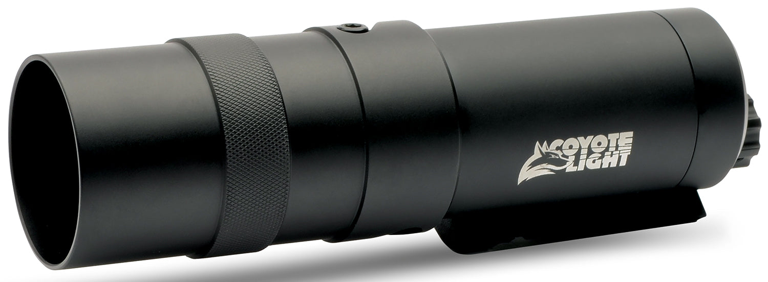 Coyote Light HMECLW White Matte Black LED Predator Hunting Light Variable Focus with Gun Rail Mount