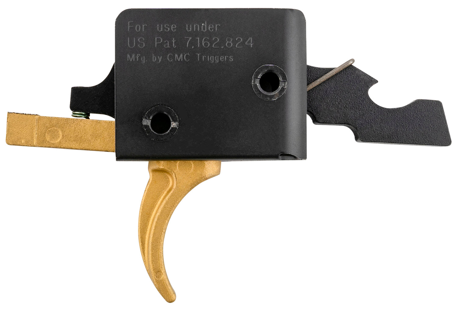 CMC Triggers Gold Finger 91501GF AR-15 Drop-In Curved Single-Stage Trigger Gold Finish 3-3.5 lb