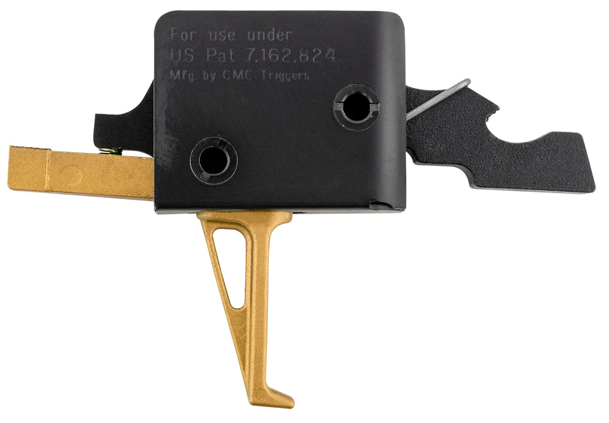 CMC Triggers Gold Finger 91503GF AR-15 Drop-In Flat Single-Stage Trigger Gold Finish 3-3.5 lb