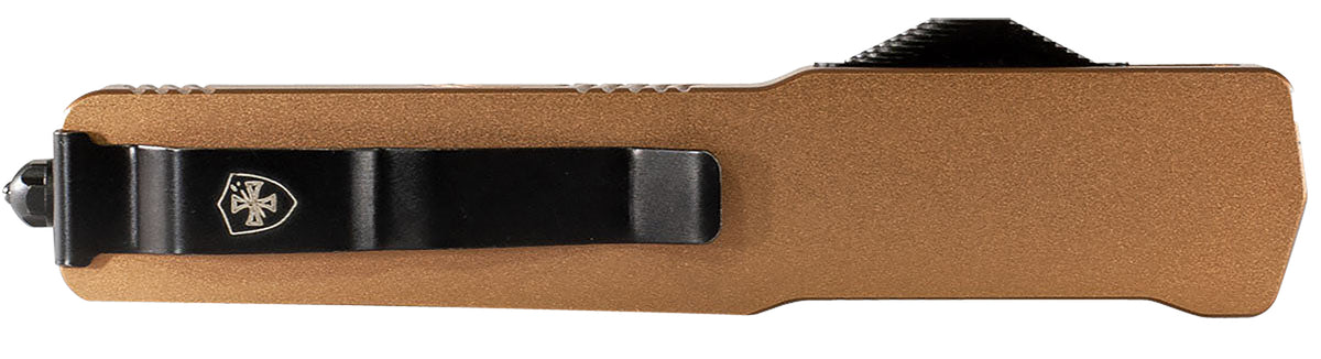 Templar Knife MAAB321 Premium LW Slim 8.09" OTF Drop Point Stonewashed Powdered D2 Blade 4.93" Bronze Anodized Aluminum Handle
