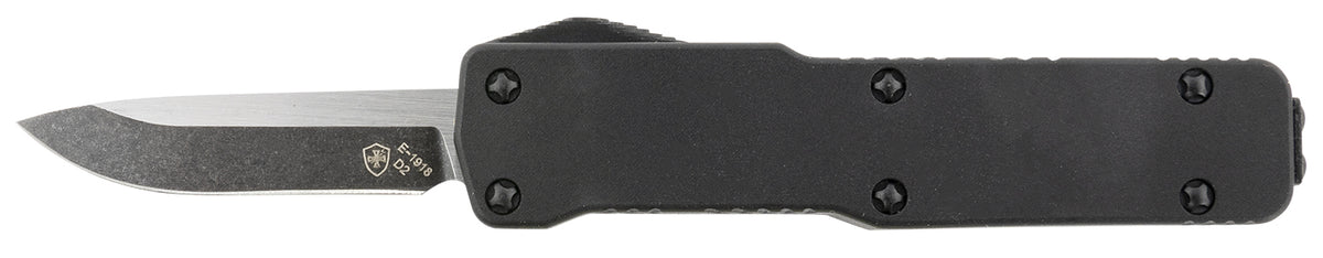 Templar Knife CABR321 Premium LW California Legal Micro OTF 1.85" Drop Point D2 Steel Blade, Black Aluminum Handle