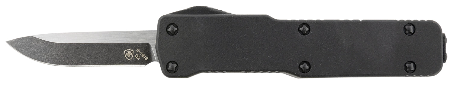 Templar Knife CABR321 Premium LW California Legal Micro OTF 1.85" Drop Point D2 Steel Blade, Black Aluminum Handle