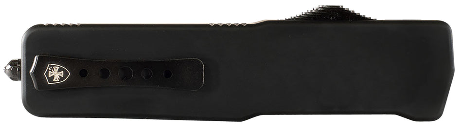 Templar Knife SZBR321 Small OTF Premium Weighted Drop Point Black Oxide Stonewashed D2 Steel Blade with Black Aluminum Handle