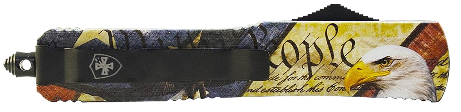 Templar Knife MZEG321 Eagle Slim OTF Premium Weighted Drop Point Stonewashed D2 Steel Blade with Eagle Aluminum Handle