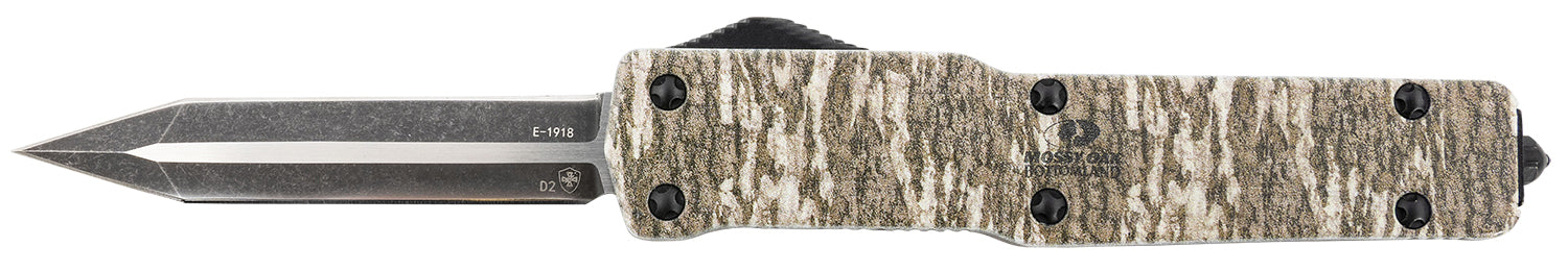 Templar Knife MZMOB121 Slim OTF Premium Weighted Dagger Stonewashed D2 Steel Blade with Mossy Oak Bottomland Handle