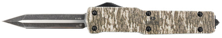 Templar Knife MZMOB121 Slim OTF Premium Weighted Dagger Stonewashed D2 Steel Blade with Mossy Oak Bottomland Handle