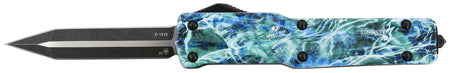Templar Knife MZMOS121 Slim OTF Premium Weighted Dagger Stonewashed D2 Steel Blade with Mossy Oak Seafoam Handle