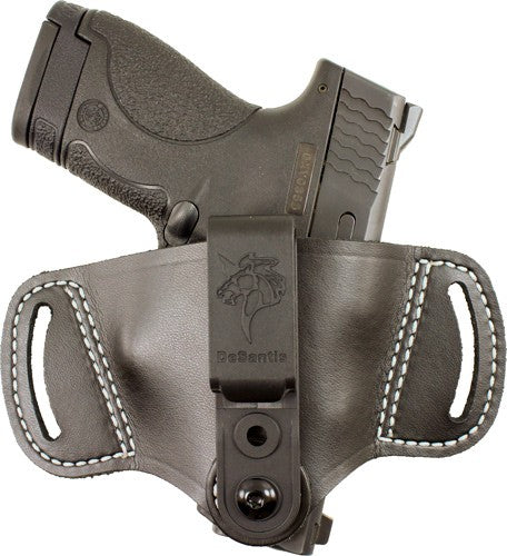 DeSantis Outback Leather Ambidextrous Inside/Outside Waistband Holster Small Autos Black