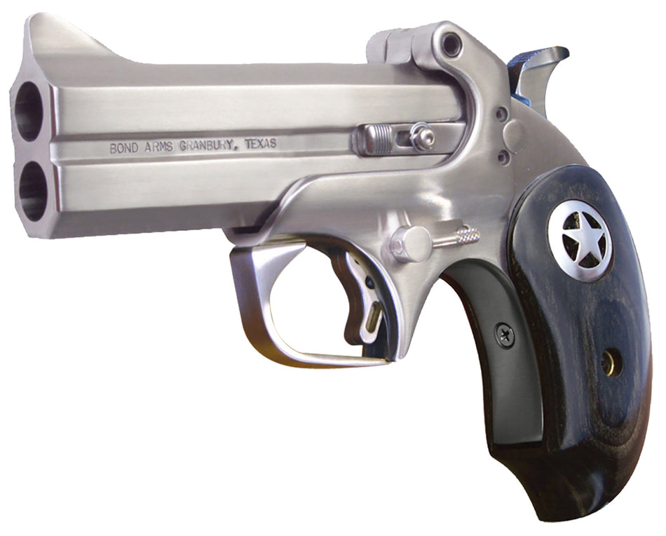 Bond Arms BARII Ranger II 38 Special,357 Mag 2rd 4.25" Stainless Barrels & Frame, Automatic Extractors & Rebounding Hammer, Blade Front/Fixed Rear Sights, Black Ash Grips w/Integrated Texas Ranger St