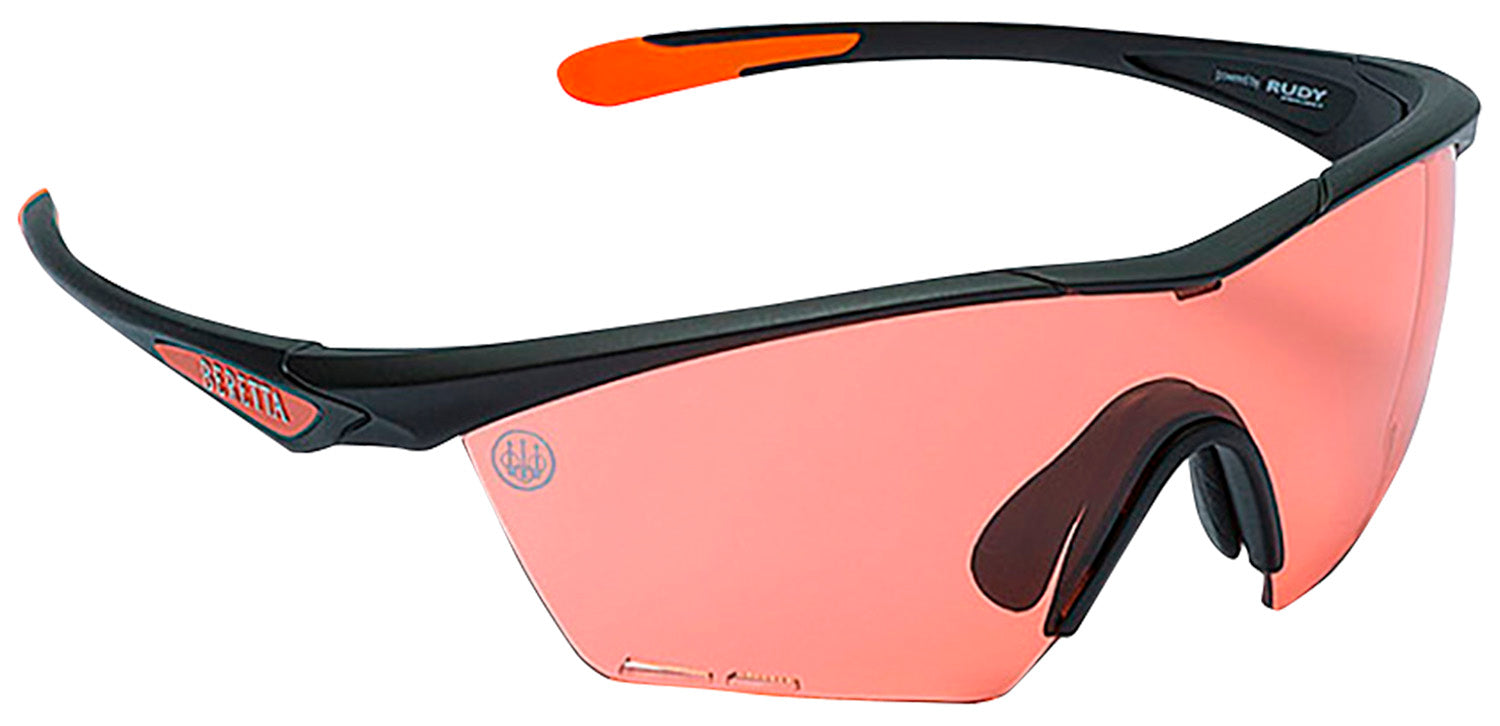 Beretta USA Clash Protective Eyewear Scarlet Lens Black with Orange Accents