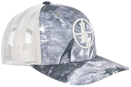 Leupold Icon Trucker Hat Mossy Oak/Terra/Charcoal with Pre-Curved Bill