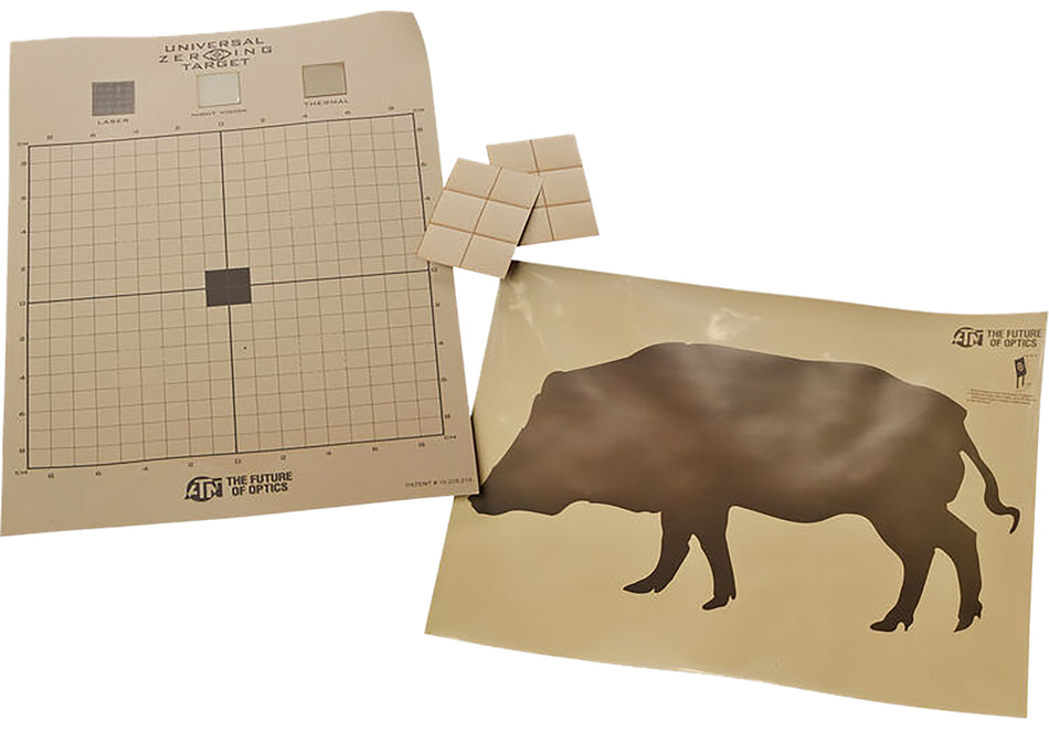 ATN Thermal Target Boar Paper Kit 30" x 24" Brown 2 Targets with 12 Plasters