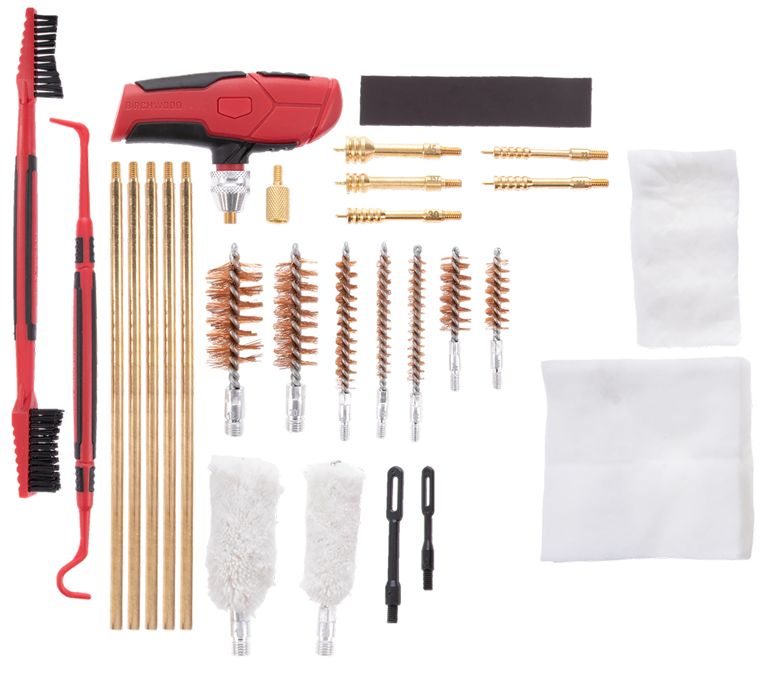 Birchwood Casey UNVCLNKIT Black/Red 22-Piece Universal Multi-Caliber Multi-Gauge Cleaning Kit