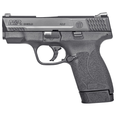 Smith & Wesson 14659 M&P M2.0 Shield Compact Slim Frame .45 ACP 7+1 3.30" Black Armornite Barrel, Black Armornite Stainless Steel Serrated Slide, Black Polymer Frame & Textured Grip, No Manual Safety
