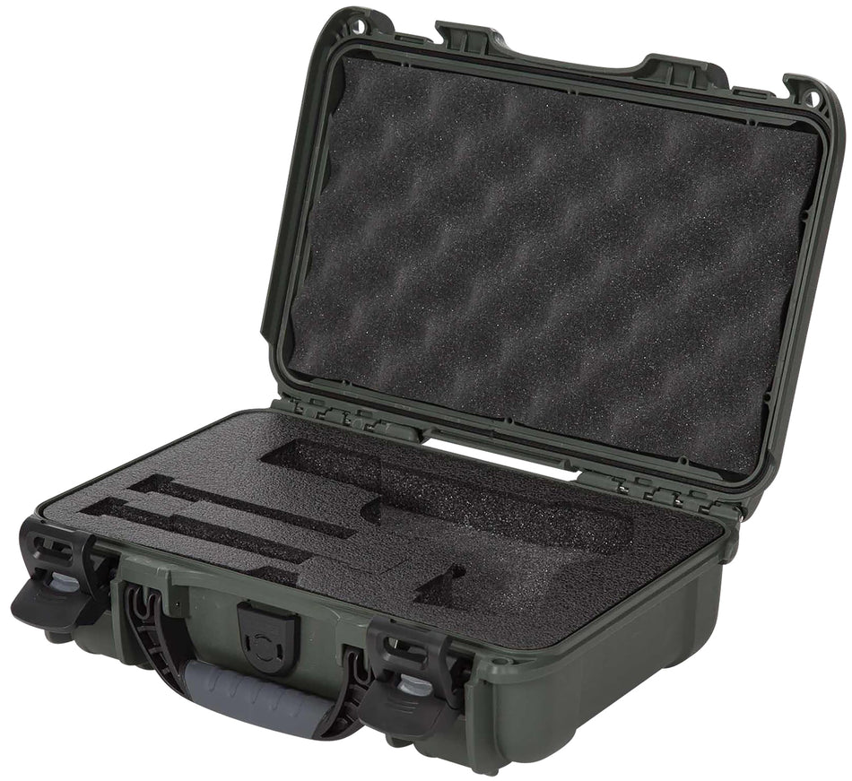 Nanuk 909 Classic Waterproof Olive Pistol Hard Case with Closed-Cell Foam Insert