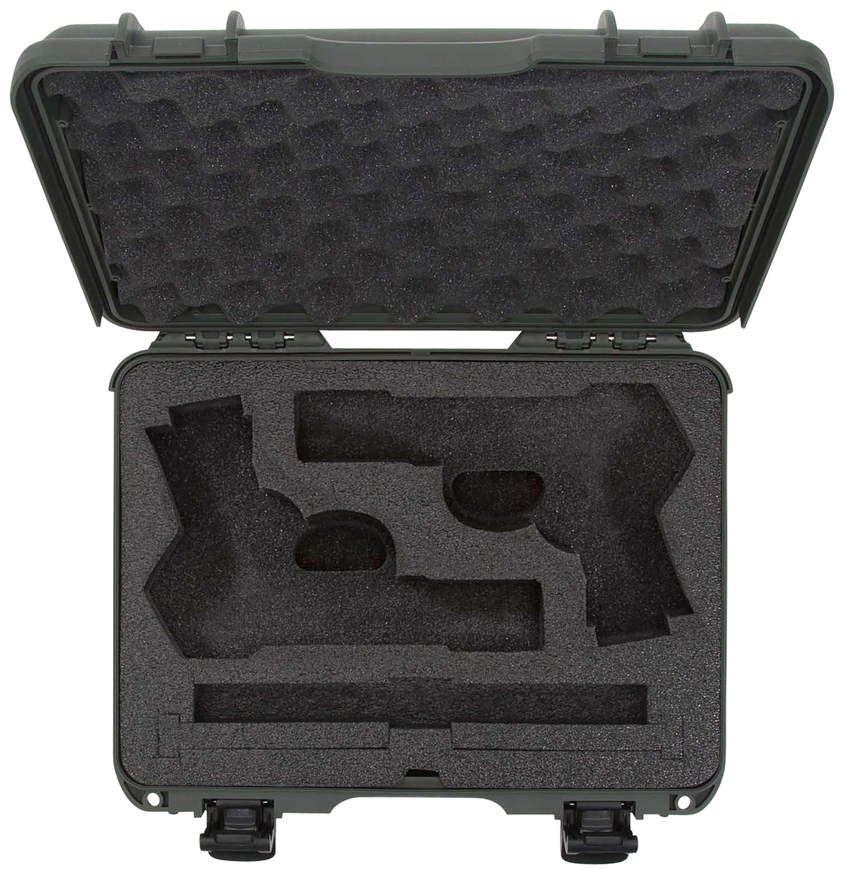 Nanuk 910 Olive Polymer Classic Dual Pistol Case with Closed-Cell Foam and Latches
