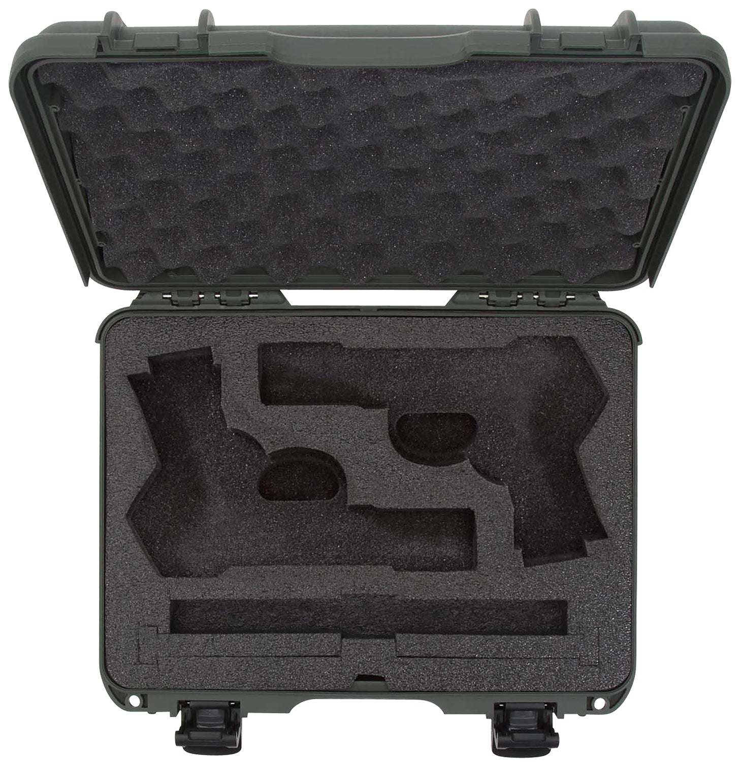 Nanuk 910 Olive Polymer Classic Dual Pistol Case with Closed-Cell Foam and Latches