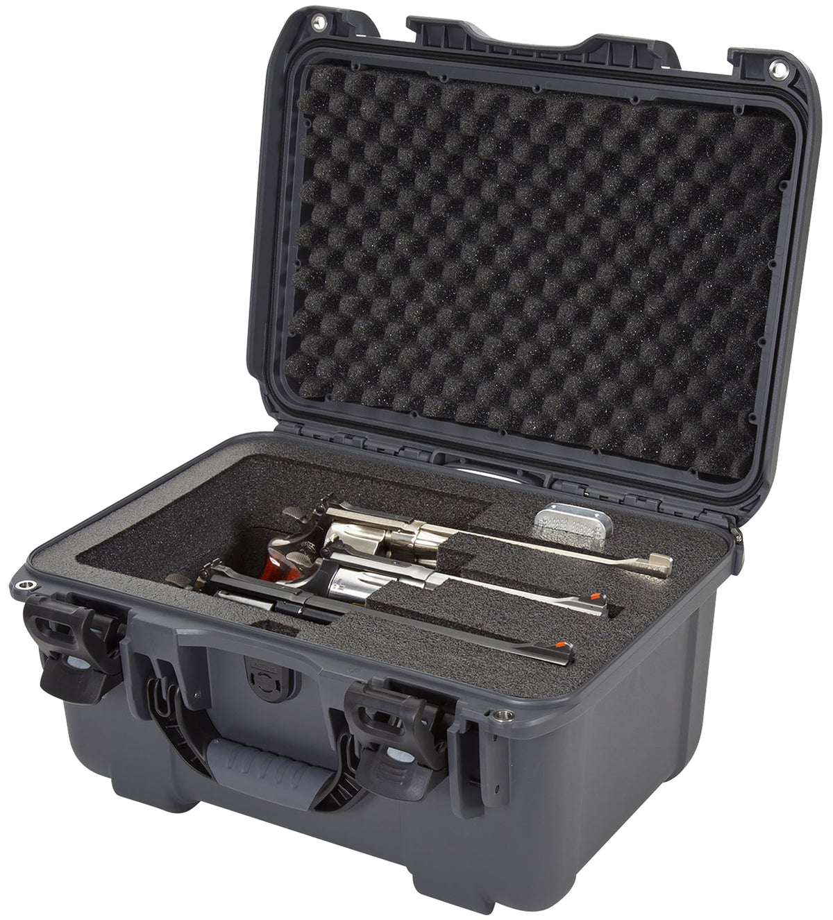 Nanuk 918 Graphite Waterproof Hard Case for 3 Revolvers with Foam Padding