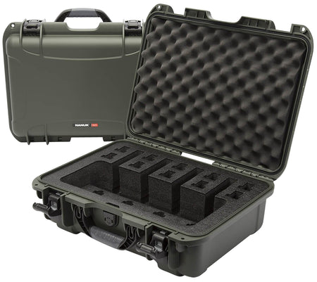 Nanuk 925 Olive Waterproof Hard Case for 4 Handguns with Closed-Cell Foam Padding